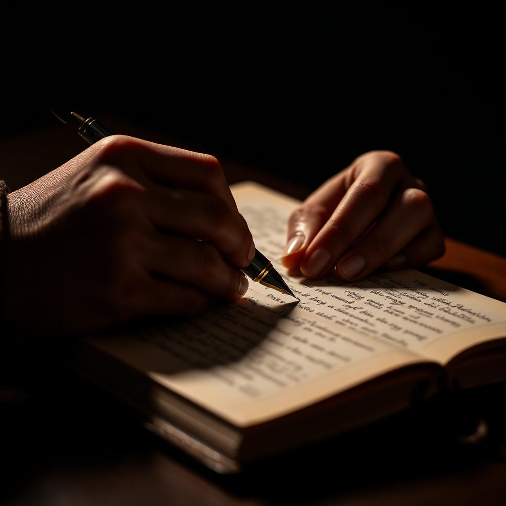 Person writing in journal
